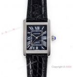 (ER) Grade 1A Swiss Cartier Tank Solo Automatic Copy Watch SS Black Roman Face